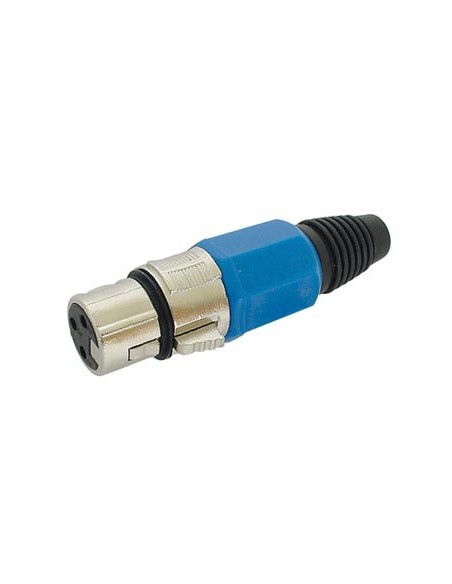 FICHE XLR FEMELLE NICKELEE 3 BROCHES - BLEU