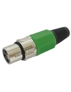 3P FEMALE XLR PLUG - NICKEL - GREEN