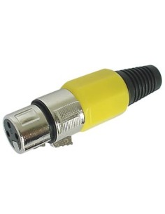 3P FEMALE XLR PLUG - NICKEL - YELLOW