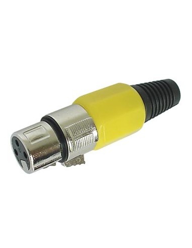 CONECTOR XLR HEMBRA - 3 CONTACTOS - NIQUELADO - AMARILLO