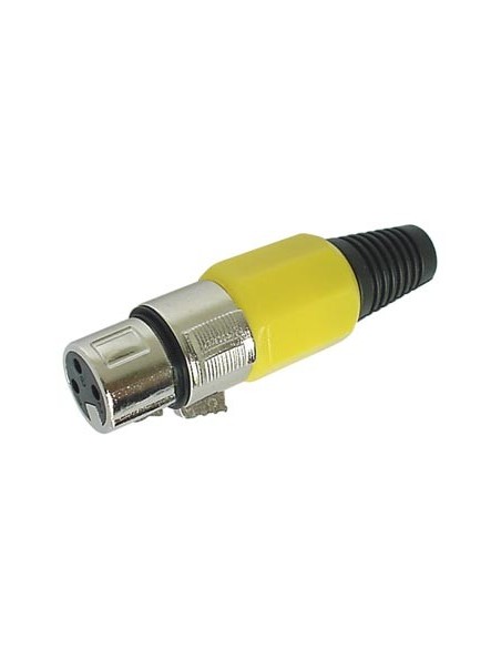 FICHE XLR FEMELLE NICKELEE 3 BROCHES - JAUNE