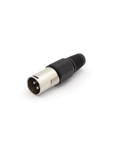 CONECTOR XLR MACHO - 3 CONTACTOS - NIQUELADO - NEGRO