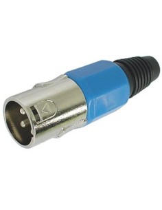 3P MALE XLR PLUG - NICKEL - BLUE