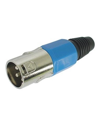 XLR-STECKER - 3-POLIG - VERNICKELT - BLAU