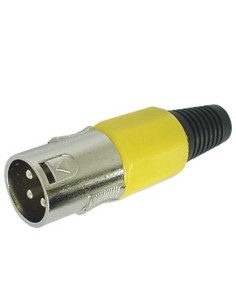 3-PIN MALE XLR PLUG - NICKEL - YELLOW