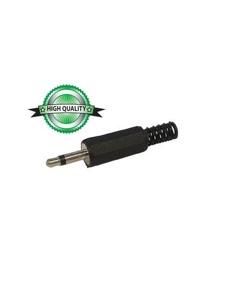 3.5mm MALE JACK CONNECTOR - BLACK PLASTIC MONO