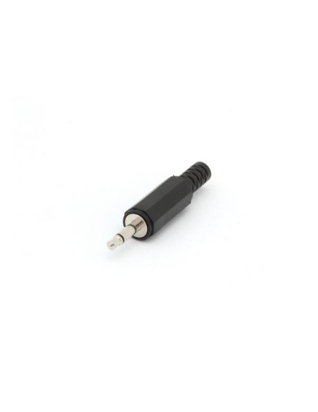 3.5mm MALE JACK CONNECTOR - BLACK PLASTIC MONO
