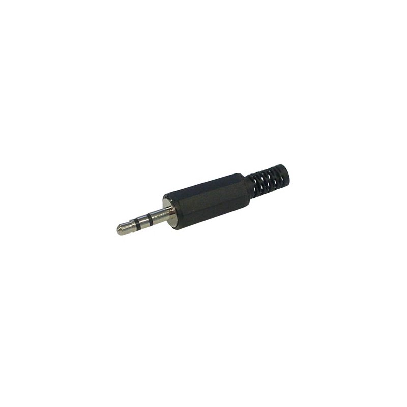 3.5mm MALE JACK CONNECTOR - BLACK PLASTIC STEREO