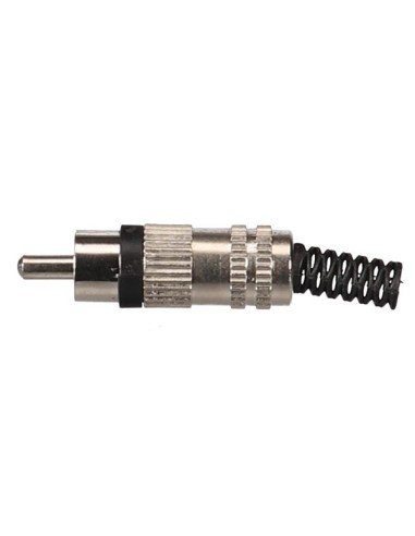 MANNELIJKE RCA PLUG - VERNIKKELD - ZWART