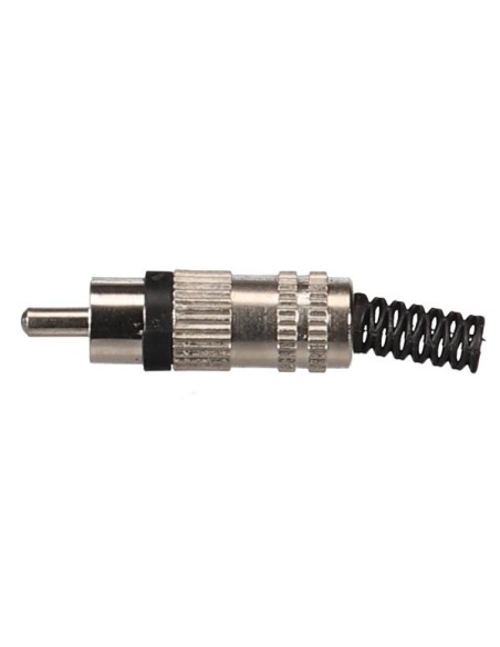 MANNELIJKE RCA PLUG - VERNIKKELD - ZWART