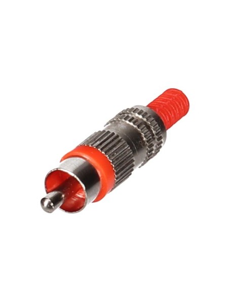 MANNELIJKE RCA PLUG - VERNIKKELD - ROOD
