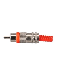 MALE RCA PLUG - NICKEL - RED 2