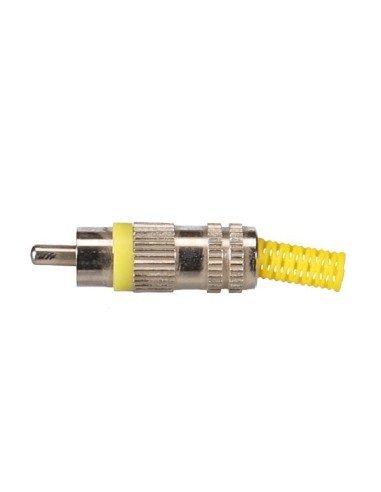 MANNELIJKE RCA PLUG - VERNIKKELD - GEEL