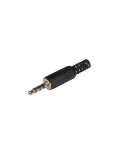 3.5mm MALE JACK CONNECTOR - BLACK STEREO - 4 CONTACTS