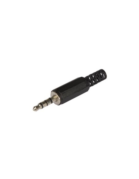 3.5mm MALE JACK CONNECTOR - BLACK STEREO - 4 CONTACTS