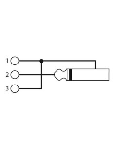 3P XLR PLUG MANNELIJK NAAR VROUWELIJKE 6.35mm MONO JACKPLUG 2