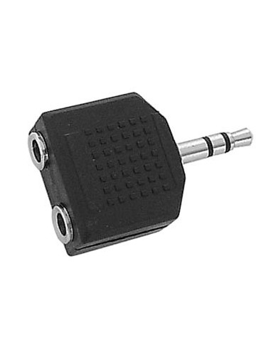 DUBBELE VROUWELIJKE 3.5mm  STEREO JACK NAAR MANNELIJKE 3.5mm STEREO JACK