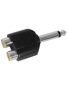 DUAL RCA FEMALE TO MALE 6.35mm MONO JACK
