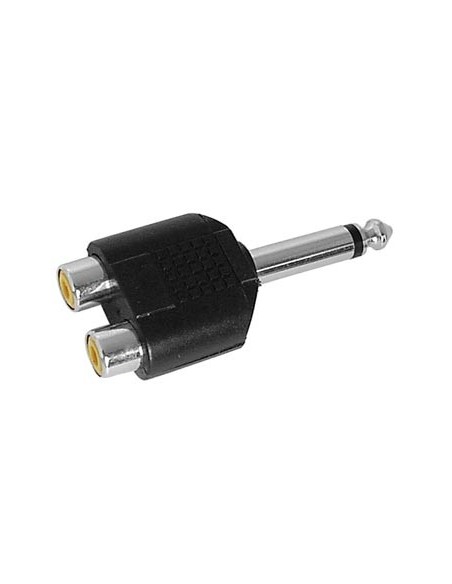 DUAL RCA FEMALE TO MALE 6.35mm MONO JACK