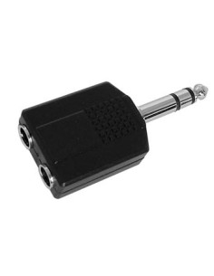 DUAL FEMALE 6.35mm STEREO JACK TO MALE 6.35mm STEREO JACK