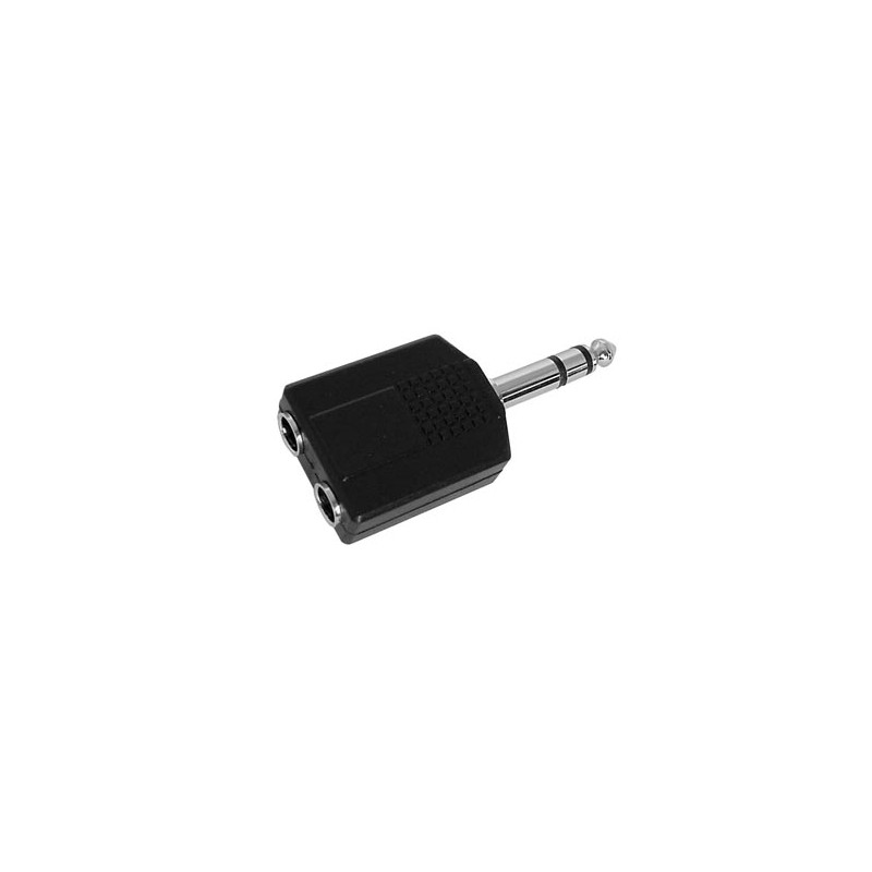 DUAL FEMALE 6.35mm STEREO JACK TO MALE 6.35mm STEREO JACK