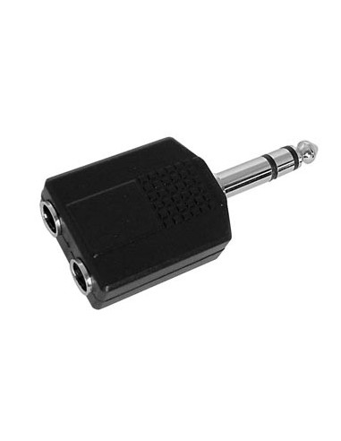 DUAL FEMALE 6.35mm STEREO JACK TO MALE 6.35mm STEREO JACK