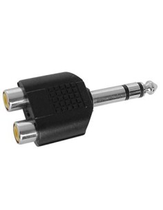 DUAL RCA FEMALE TO MALE 6.35mm STEREO JACK