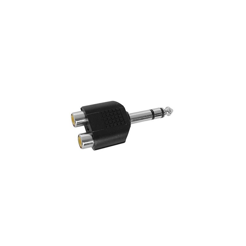 DUAL RCA FEMALE TO MALE 6.35mm STEREO JACK