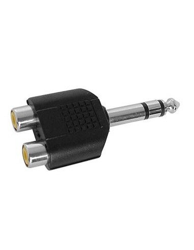 DUAL RCA FEMALE TO MALE 6.35mm STEREO JACK