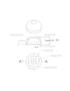 PLASTIC KAPJE VOOR MINIATUUR DRUKSCHAKELAAR R1396R,... 2
