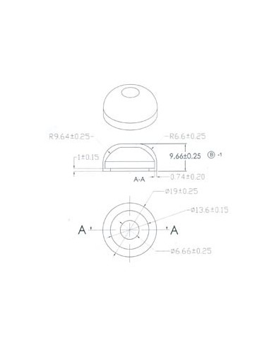 PLASTIC CAP FOR MINI PUSH BUTTON R1396R, R1396W...