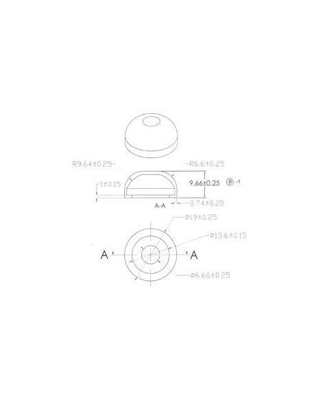 PLASTIC CAP FOR MINI PUSH BUTTON R1396R, R1396W AND R1396B