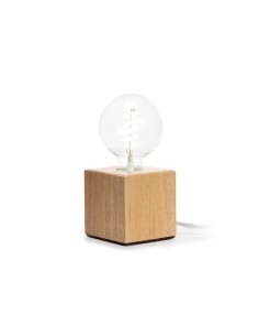 LAMP BASE - Decorative Lamp Base - Oak - Cube