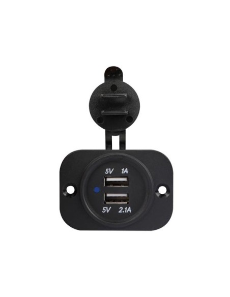 FLUSH MOUNT USB CAR CHARGER (12-24 VDC IN,2 x 5 V OUT)