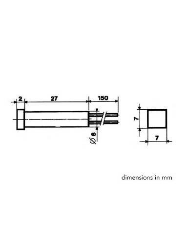 VOYANT CARRE 7 x 7mm 12V VERT