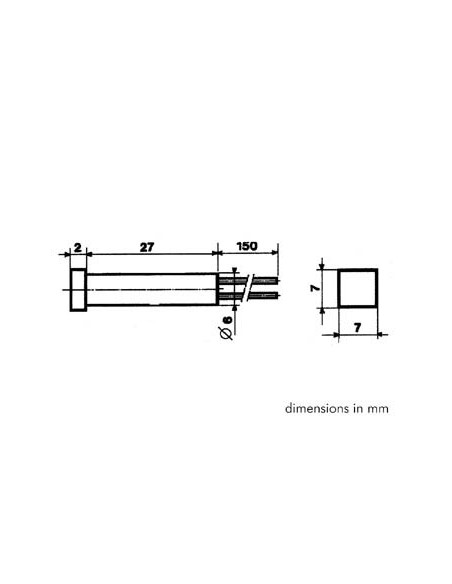 VOYANT CARRE 7 x 7mm 12V VERT