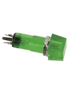 VIERKANTE SIGNAALLAMP 11.5 x 11.5mm 12V GROEN