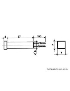 VIERKANTE SIGNAALLAMP 7 x 7mm 220V ROOD 2