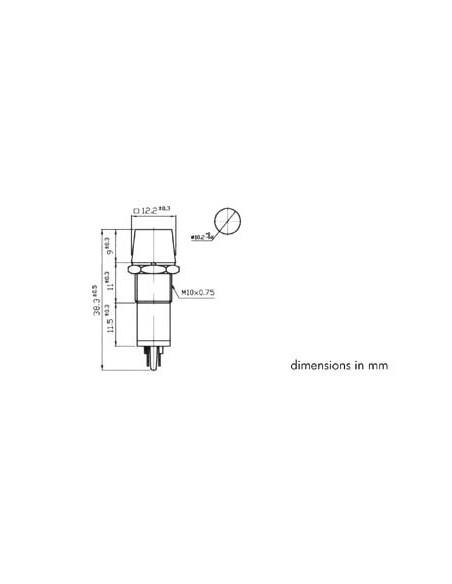 VOYANT CARRE 11.5 x 11.5mm 220V ROUGE