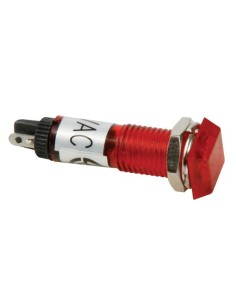 VOYANT CARRE 8 x 8mm 220V ROUGE