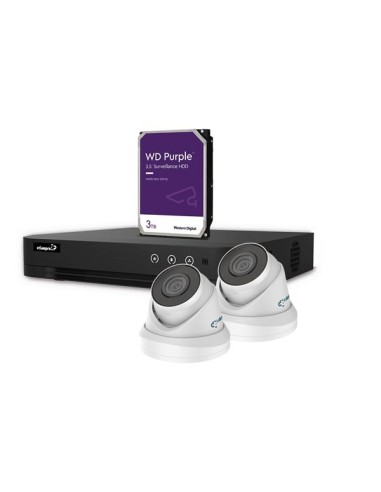 4 MP IP-VIDEOBEWAKINGSSET - 4-KANAALS NVR-RECORDER - 2 x WITTE IP DOME-CAMERA - 3 TB HD - KABELS