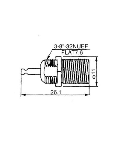 F FEMALE BULKHEAD WITH WASHER AND NUTS