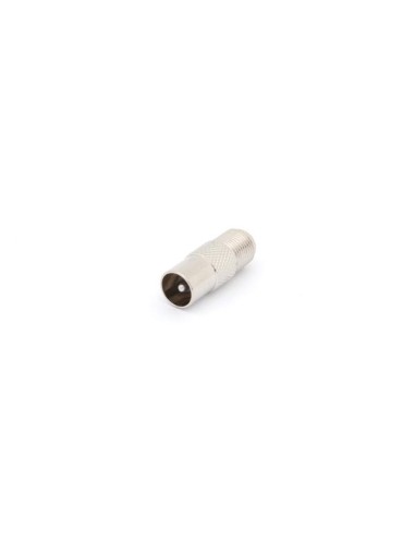 CONECTOR F HEMBRA - CONECTOR TV MACHO - NIQUELADO