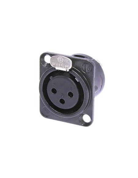 NEUTRIK - XLR-EINBAUBUCHSE, 3-POLIGE CHASSISBUCHSE, VERGOLDET, SCHWARZ, D-GRÖßE