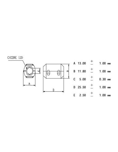 CLAMP FILTER FOR CABLES Ø5.0mm