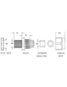 PRESSE-ÉTOUPE IP68 MÉTRIQUE (4.6 - 7.6mm) 2