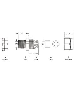 PRESSE-ETOUPE IP68  PG-16 (10.0 - 14.0mm) 2