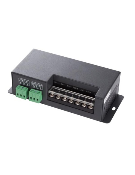 HOOGVERMOGEN DMX-CONTROLLER VOOR LEDSTRIPS - 4 KANALEN