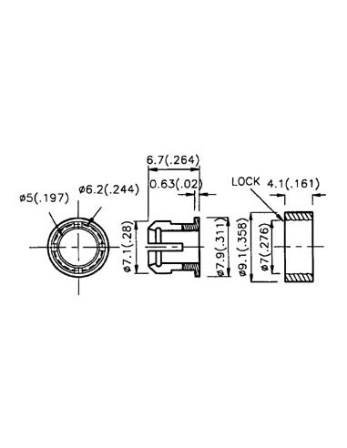 MONTAGECLIP VOOR LED 5mm (2 delig)