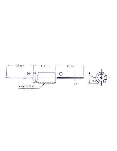CONDENSATEUR CHIMIQUE AXIAL 1µF / 100V